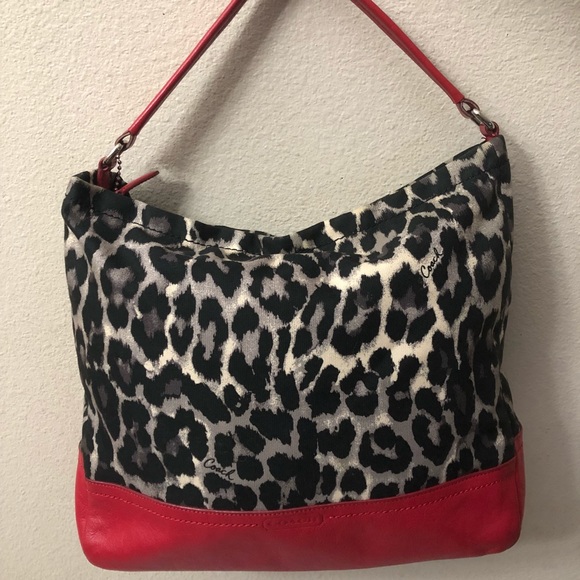 Coach Handbags - Authentic Coach Leather Leopard Print Handbag
